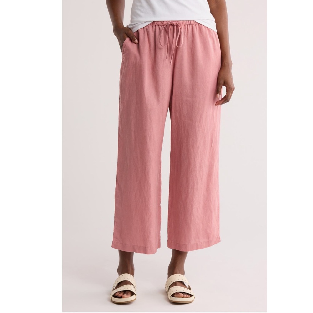 Splendid Pink Linen Wide Leg Pants